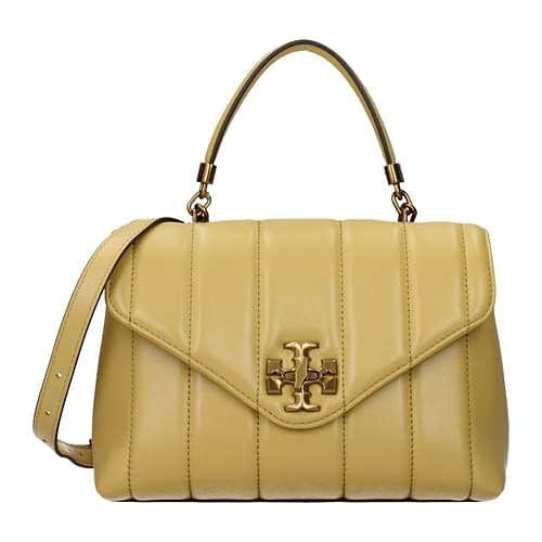 Leather handbag Tory Burch Yellow in Leather - 25560292