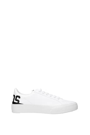 GCDS Sneakers Homme Faux Cuir Blanc Noir