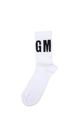 MSGM Calcetines cortos Hombre Algodón Blanco Negro