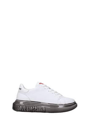 Love Moschino Sneakers Women Leather White Black