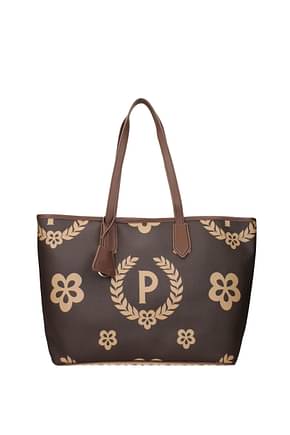 Pollini Shoulder bags Women PVC Brown Cream