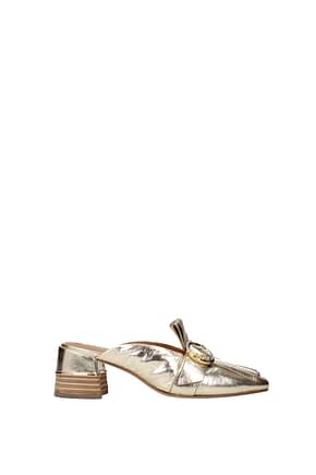 Tory Burch Slippers and clogs Women Leather Gold