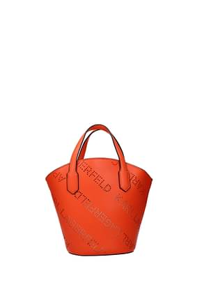 Karl Lagerfeld Handbags Women Leather Orange Lobster