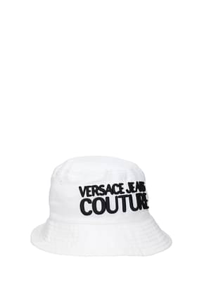 Versace Jeans القبعات couture رجال قطن أبيض أسود