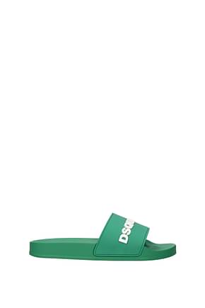 Dsquared2 Slippers and clogs Men Rubber Green