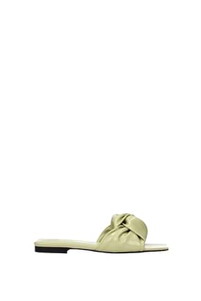 By Far Tongs et Mules lima Femme Cuir Vert Olive