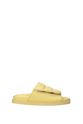 Gia Borghini Slippers and clogs Women Leather Yellow Pastel Yellow