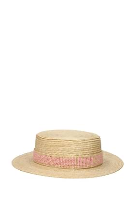 Borsalino Hats Women Straw Beige Pastel Pink
