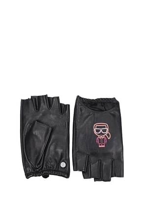 Karl Lagerfeld Gloves Women Leather Black