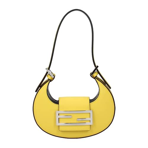FENDI: Croissant leather bag - Yellow