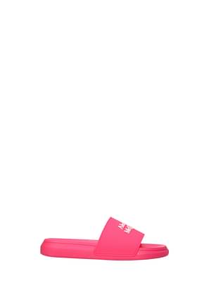 Alexander McQueen Flip-Flops und Holzschuhe Damen Gummi Rosa Neon Rose