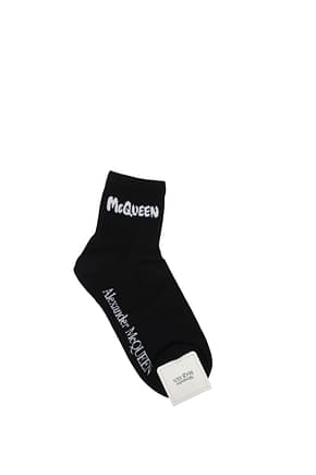 Alexander McQueen Socks Men Cotton Black White