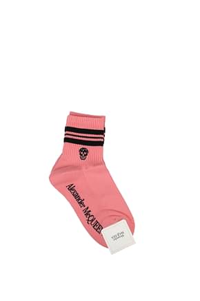 Alexander McQueen Short socks Women Cotton Pink Black