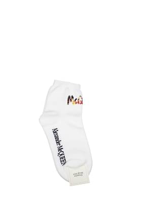 Alexander McQueen Short socks Women Cotton White Multicolor
