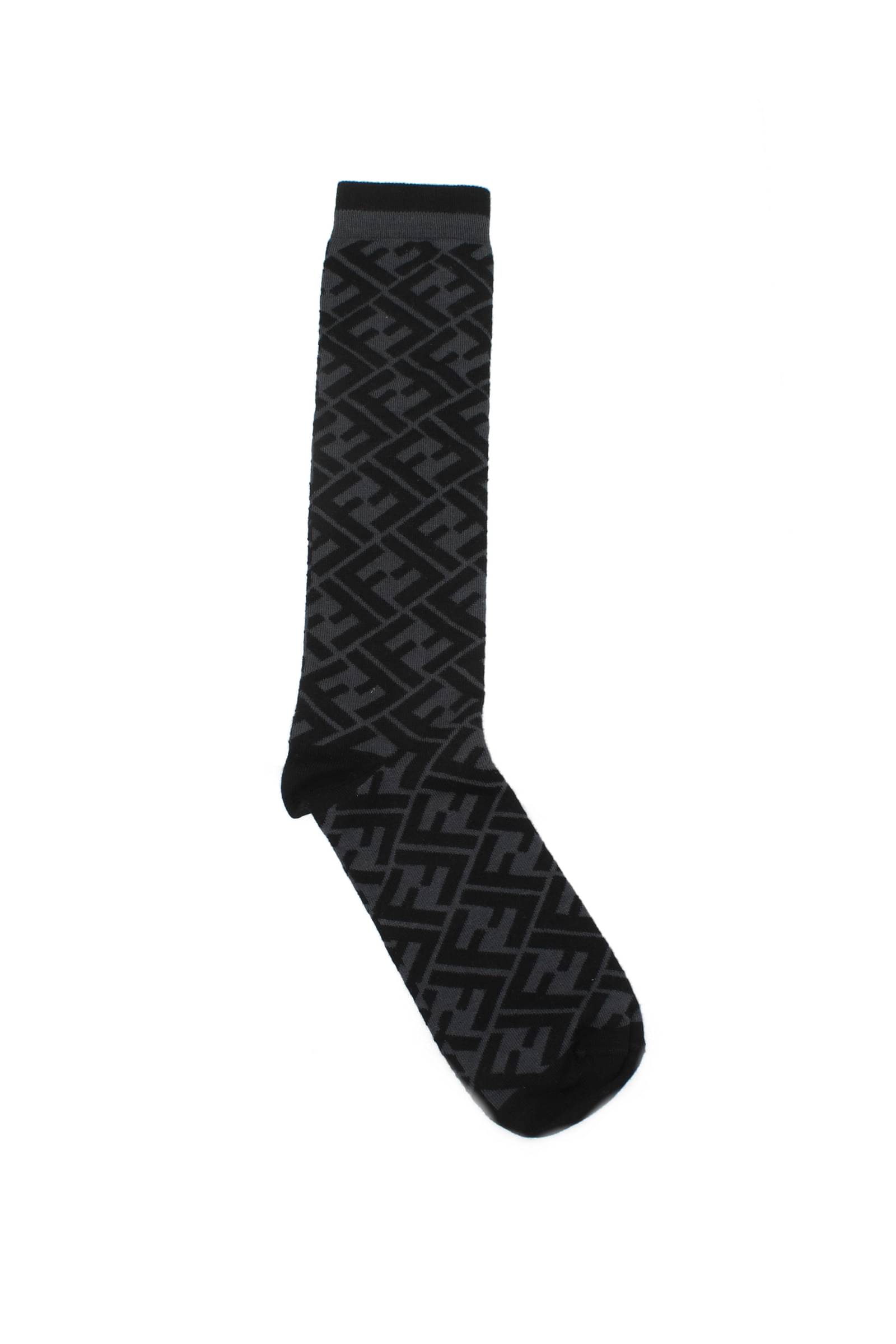 FENDI Black Short Lurex Socks - Accessories