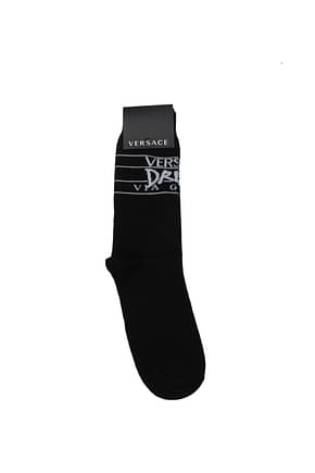 Versace Socquettes Femme Coton Noir