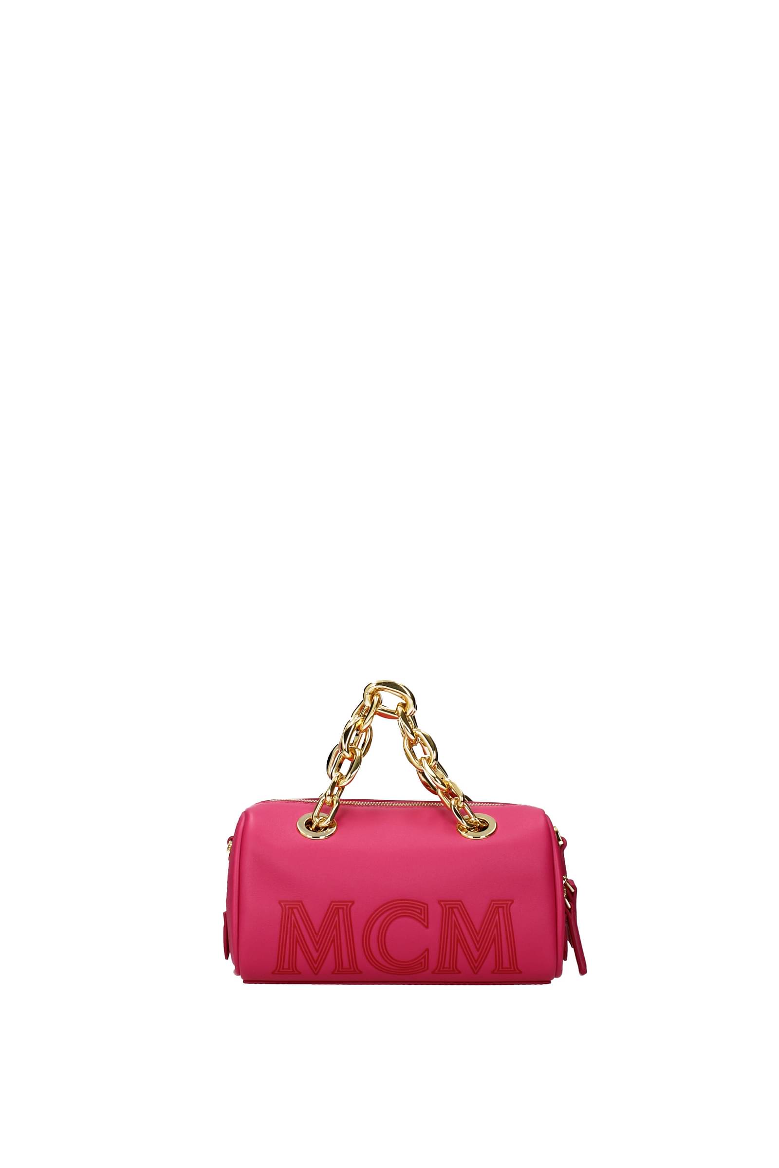 MCM LeatherTrimmed Visetos Weekender  Pink Luggage and Travel Handbags   W3047180  The RealReal