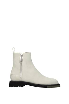 Off-White Ankle Boot Men Suede Beige