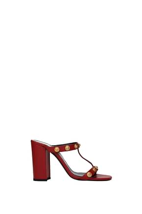 Versace Sandals Women Leather Red Cherry
