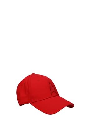 Golden Goose Hats Men Cotton Red