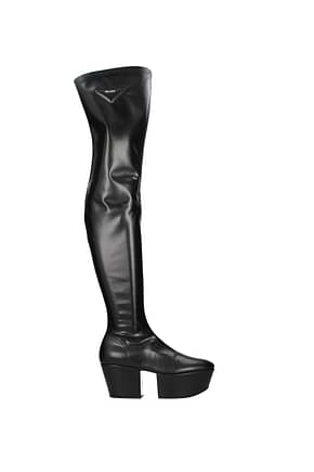 Prada ブーツ 女性 皮革 黒