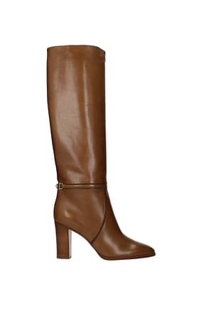 Celine Boots claude Women Leather Beige Dark Beige