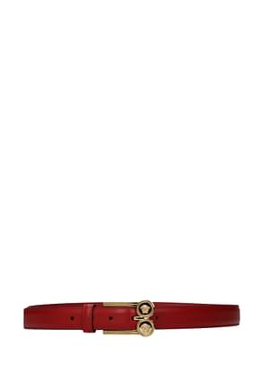 Versace Thin belts Women Leather Red Dark Red