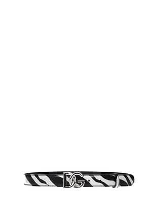 Dolce&Gabbana Cinturones Finos Mujer Piel Negro
