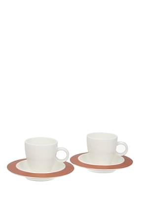 Alessi 咖啡和茶 bavero set x 2 家 瓷器 白色 铜