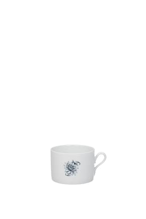 Richard Ginori القهوة والشاي girasoli set x 6 بيت بورسلين أبيض أزرق