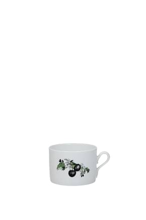 Richard Ginori Coffee and Tea rametto di ciliegie set x 6 Home Porcelain White Black