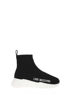 Love Moschino Sneakers Femme Tissu Noir Blanc
