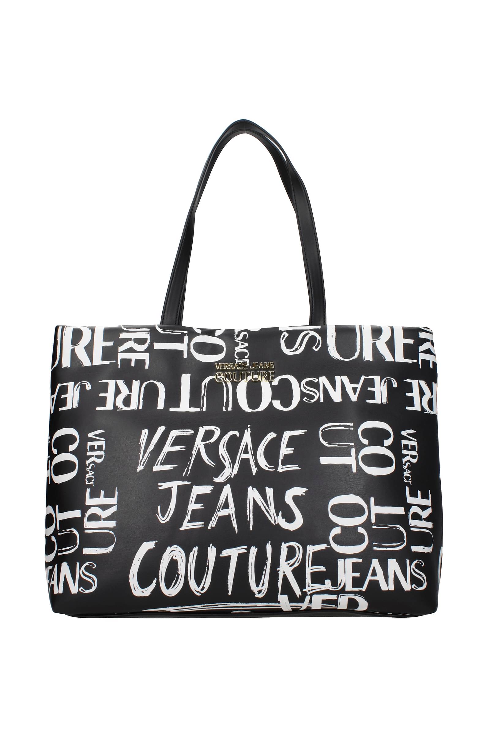 VERSACE JEANS COUTURE ハンドバッグ ブラック ホワイトバッグ