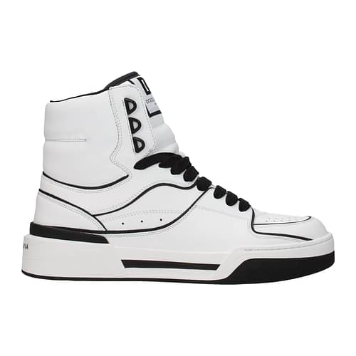 Dolce&Gabbana Sneakers Uomo Pelle Bianco Nero 41