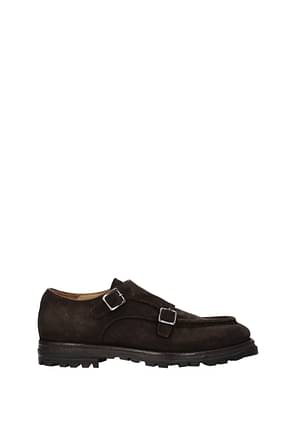 Officine Creative Lace up and Monkstrap vail Men Suede Brown Dark Chocolate