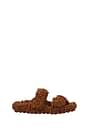 Gia Borghini Slippers and clogs Women Polyester Brown Tan