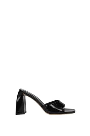 By Far Sandals michele Women Patent Leather Black