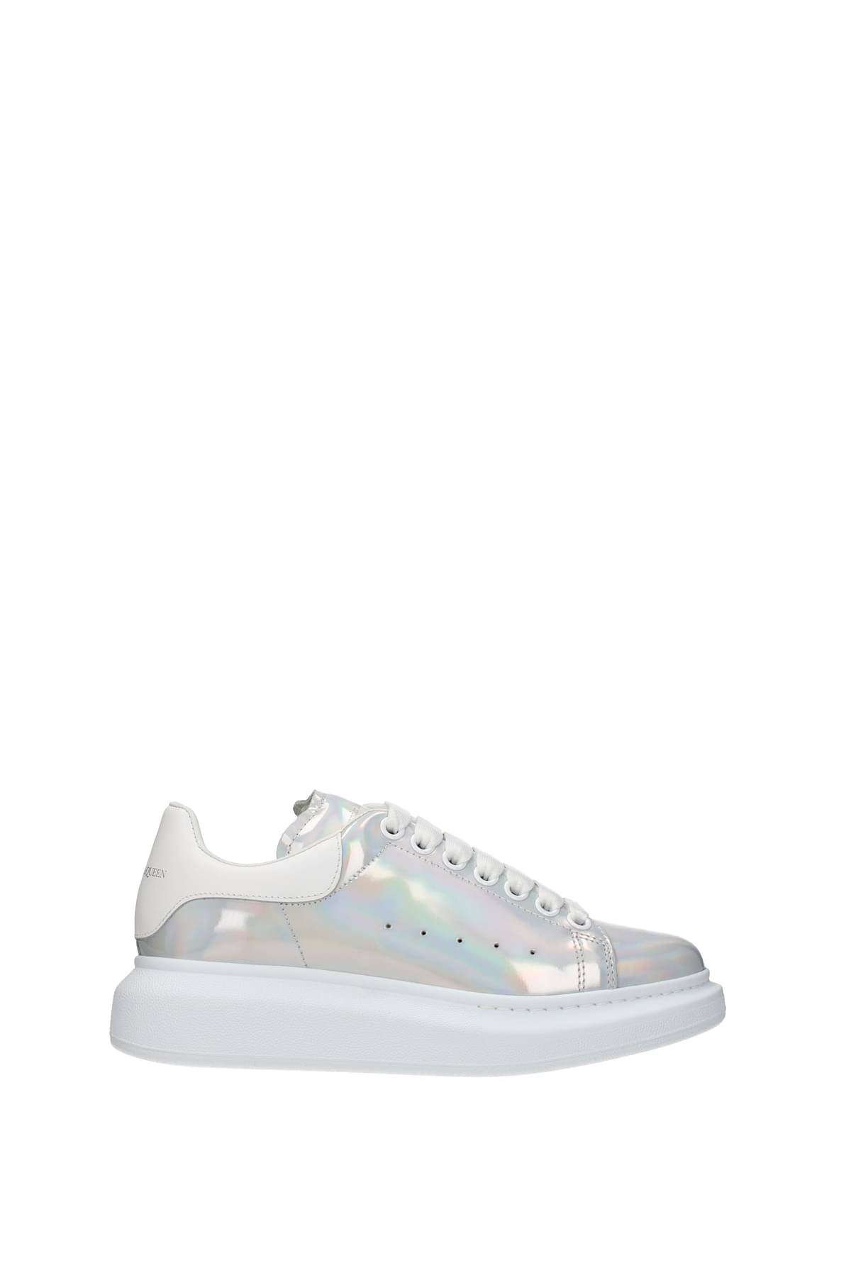 Alexander McQueen Sneakers oversize Women 718139WICT19000 Patent Leather  Silver White 472€