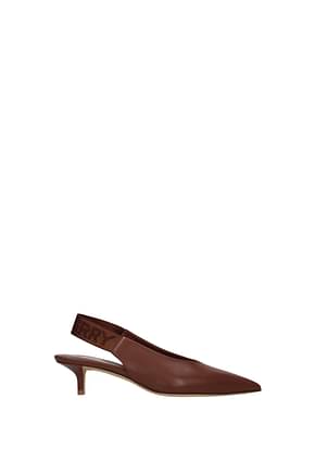 Burberry Sandals Women Leather Brown