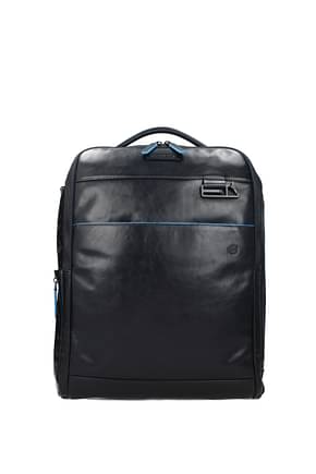 Piquadro Backpack and bumbags Men Leather Blue Dark Blue
