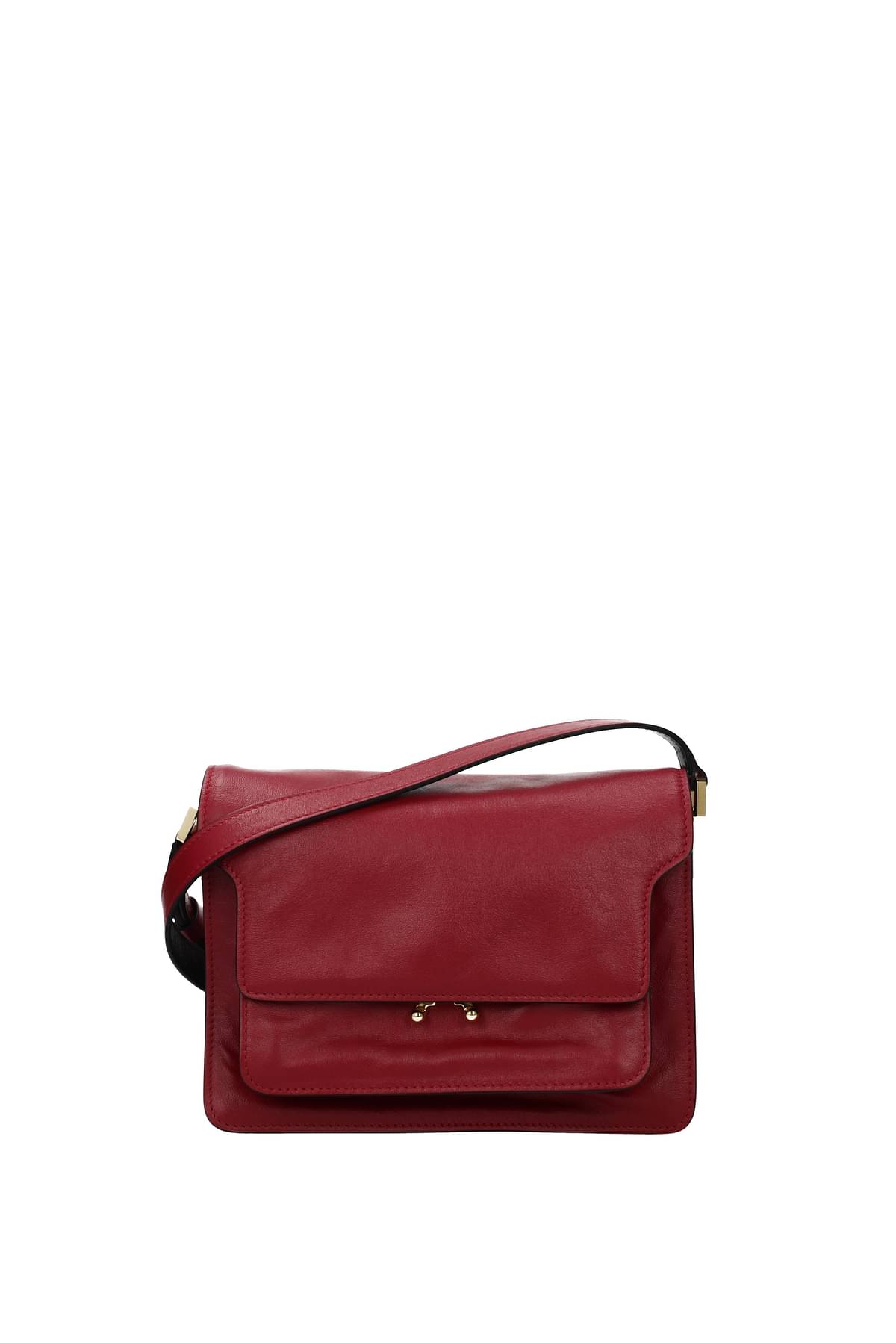Red leather Trunk Soft bag