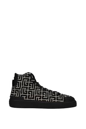Balmain Sneakers Femme Tissu Noir Noir