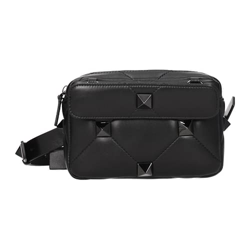 Roman Stud Small Leather Tote Bag in Black - Valentino Garavani