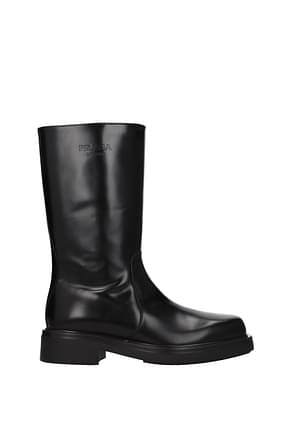 Prada Boots Men Leather Black