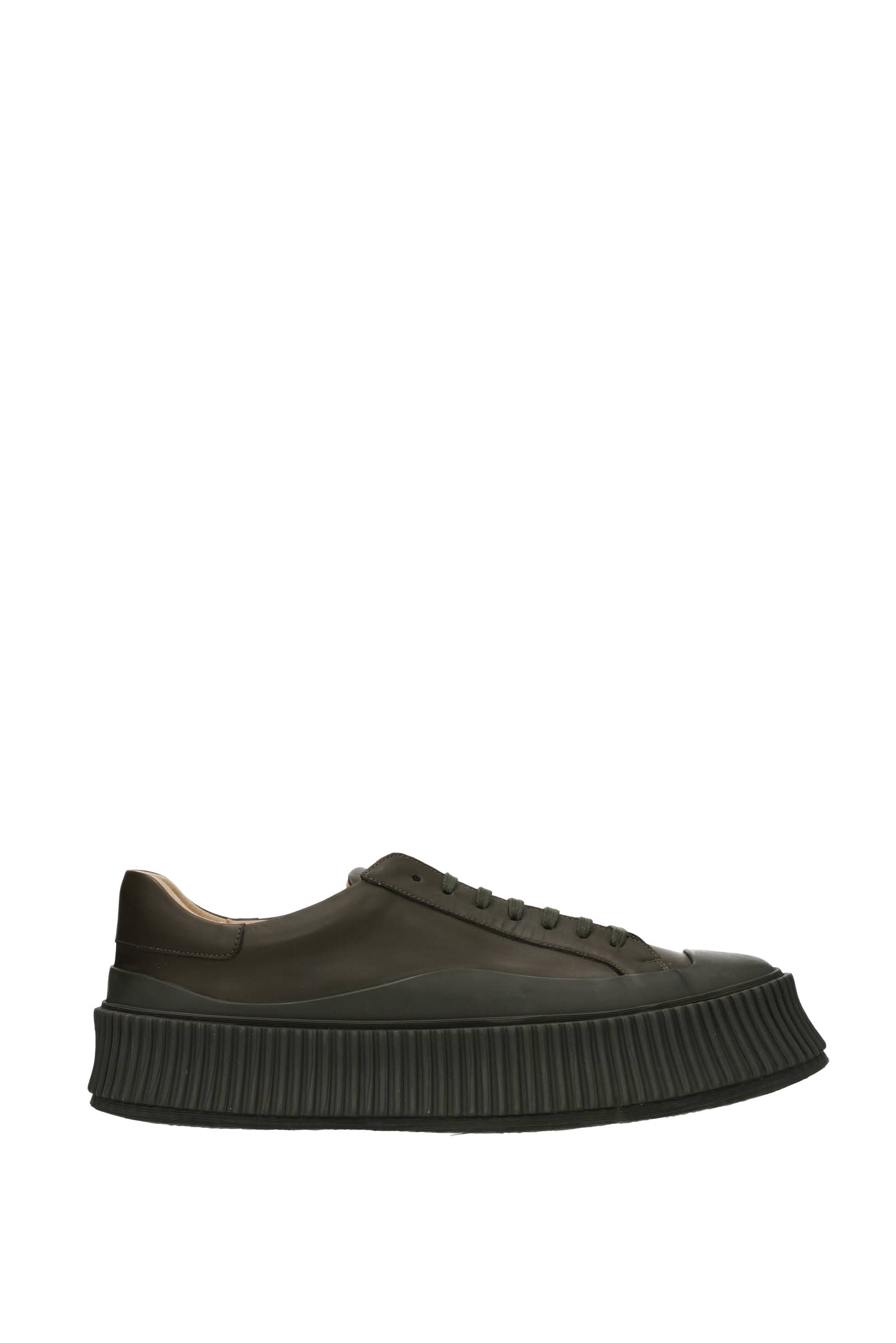 Jil Sander Sneakers Men Leather Green Military Green