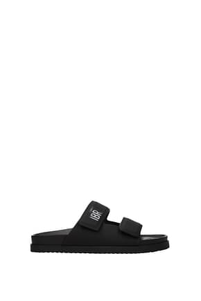 Dsquared2 Slippers and clogs ibra Men Rubberized Leather Black