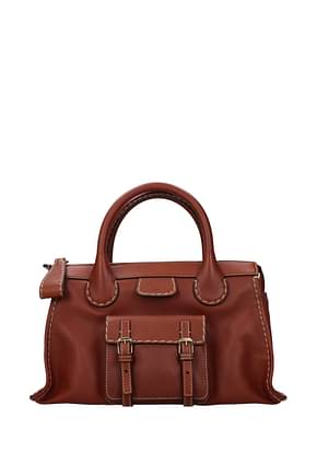 Chloé Handbags edith Women Leather Brown Terracotta