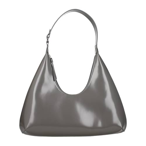 BY FAR Women's Amber Semi Patent Shoulder Bag - Black