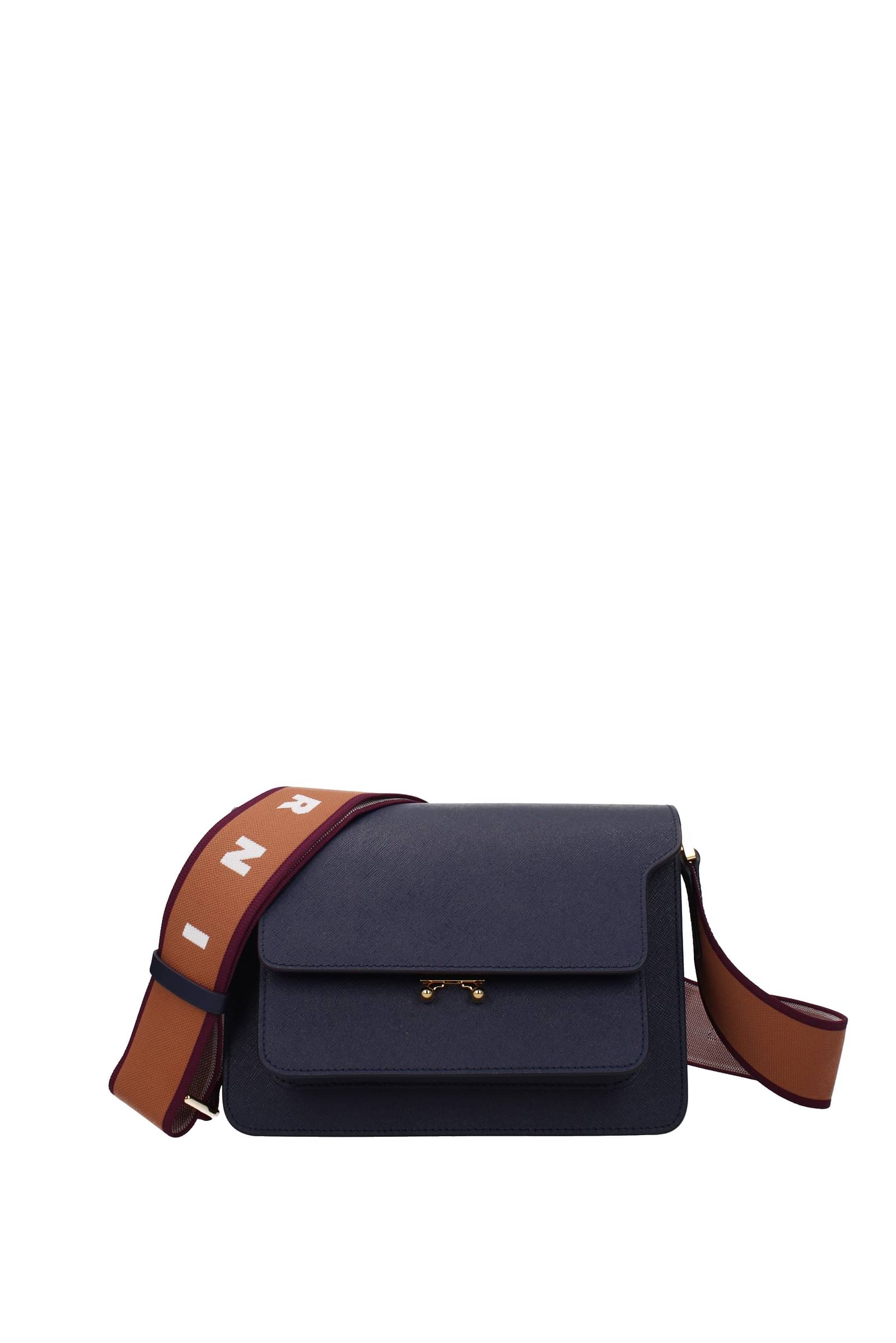 Marni Crossbody Bag trunk Women Leather Blue Dark Blue