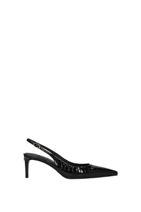 Dolce&Gabbana Sandals sling back Women Patent Leather Black